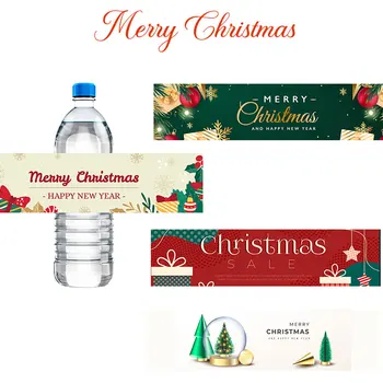 10pcs Veselé Vianoce Samolepiace Nálepky na Fľašu Štítky Vianoce Fľaša Vína Označenie Pre Vianočné Dekorácie