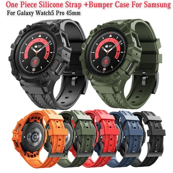 45mm, Jeden Kus Silikónové Popruh Pre Samsung Galaxy Watch5 Pro Náramok S Nárazníka Chrániť Prípade Watch4 Klasické 46 mm Šport Bandh