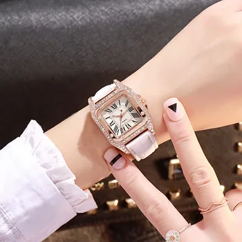 Hodinky Pre Ženy Hodinky 2022 Najpredávanejšie Produkty Luxusné Značky Reloj Mujer Diamond Fashion Gypsophila Jednoduché Námestie Quartz