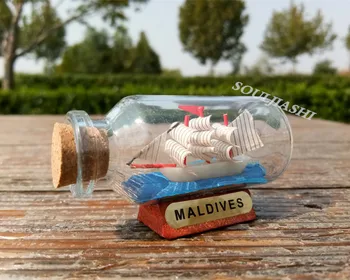 Maledivy suvenír korku sklenené fľaše, ktorí chcú fľaša plachetnica drifting fľašu