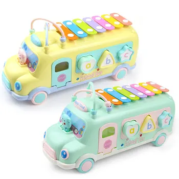 Multifunkčné Skoro Vzdelávacie Poznanie Auto Hračky Dieťa Učenie Hudobné Autobus Plastové hudobné hračky pre bábätko, hračky pre deti,